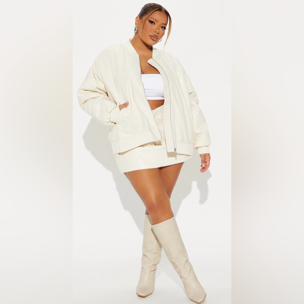 Onyx Faux Leather Skort Set